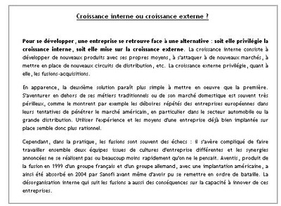 Croissance interne ou croissance externe