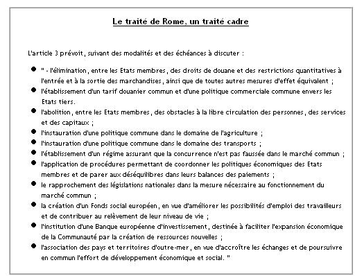 Le traité de Rome, un traité cadre