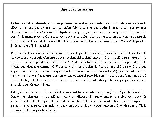 Une opacité accrud